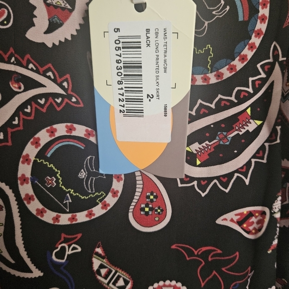 Ted Baker London Tetria Paisley Printed Silky Midi Skirt Size 6 - Picture 8 of 12